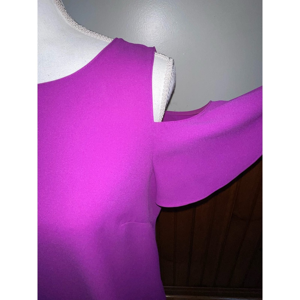 Womens Gianni Bini Purple Cold Shoulder Flutter Sleeve‎ Spring Summer Dress S - Picture 4 of 8